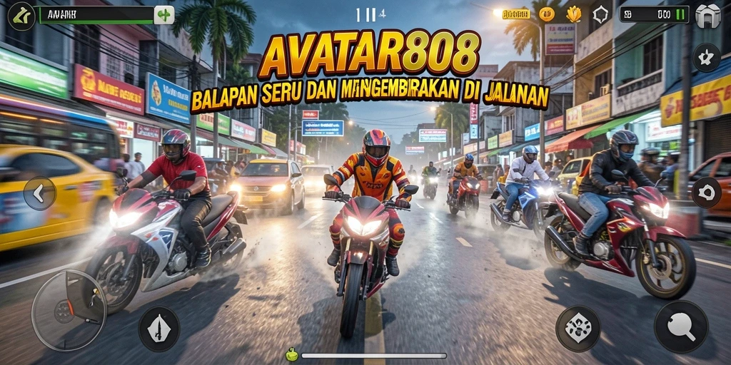 Gameplay balap yang intens dan seru di AVATAR808.