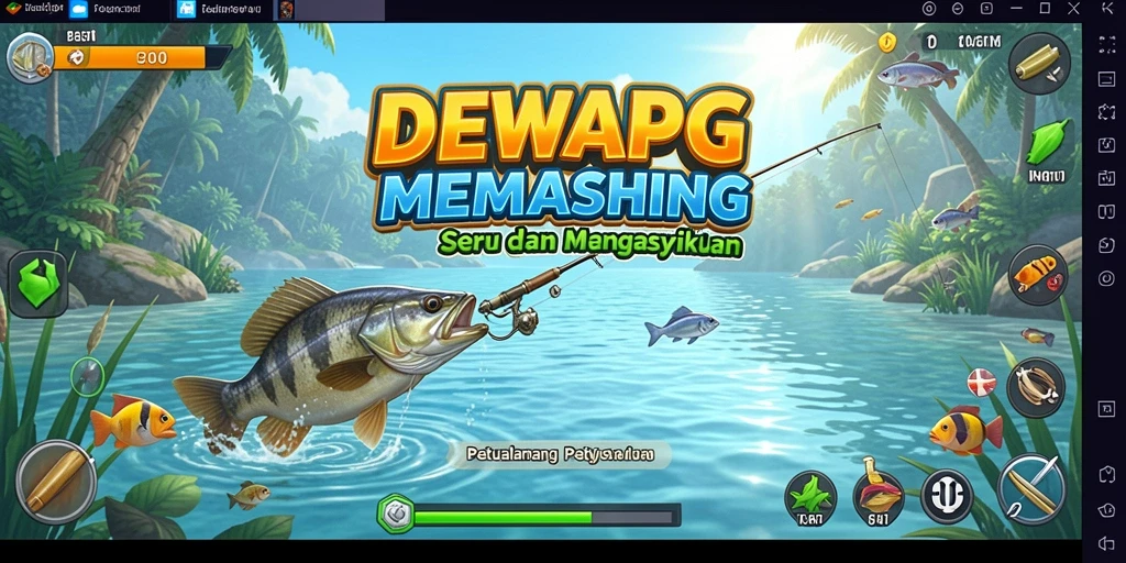 Tampilan gameplay DEWAPG yang menarik saat memancing.