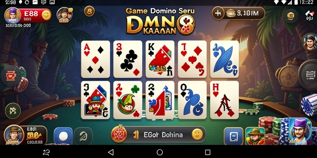Screenshot gameplay E88 menampilkan aksi seru permainan Domino.