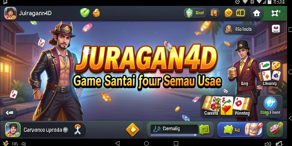 Tampilan gameplay <strong>JURAGAN4D</strong> yang penuh warna dan menantang.