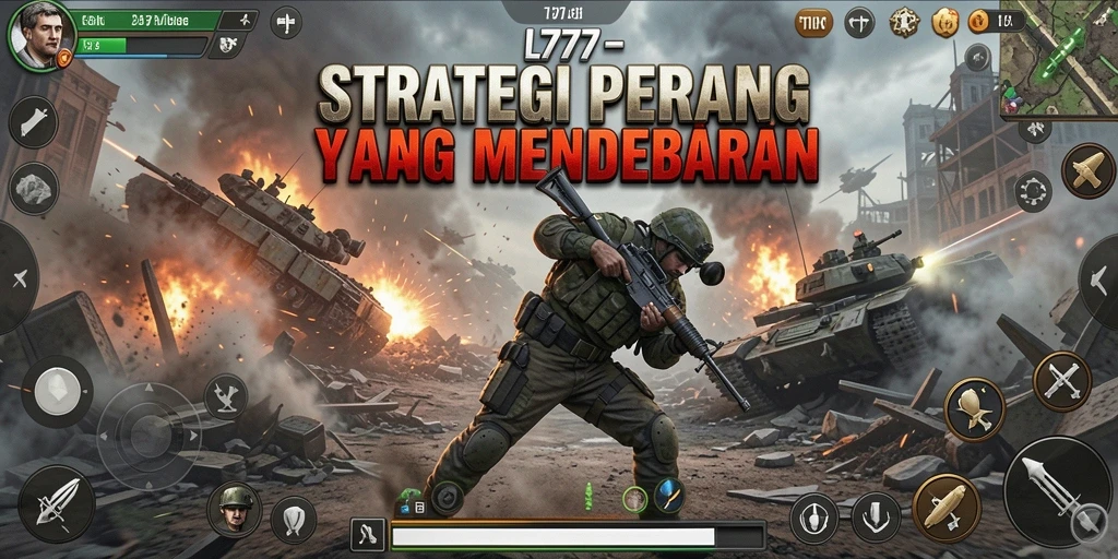 Screenshot gameplay yang menunjukkan pertempuran strategi di L777.