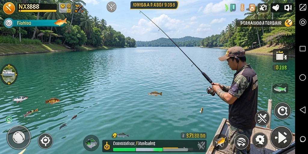Tampilan gameplay NX888 yang mendebarkan saat memancing di spot favorit.