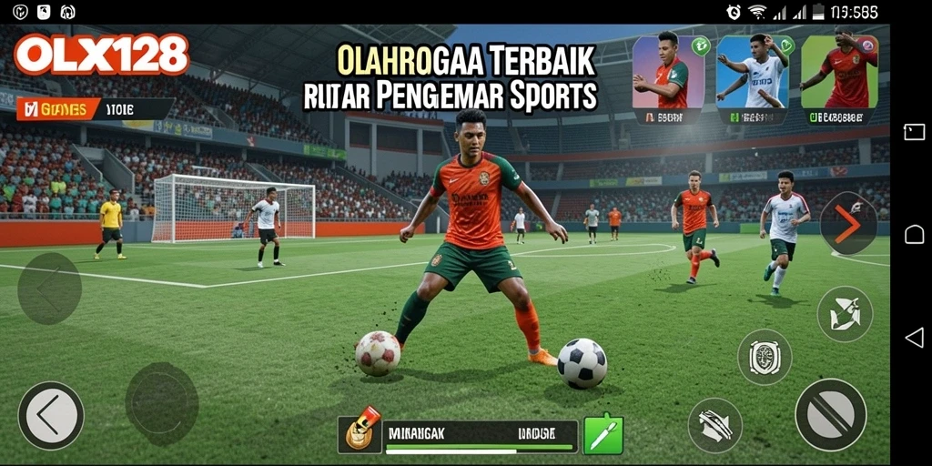 Tampilan menarik gameplay OLX128 dengan karakter beraksi di lapangan.
