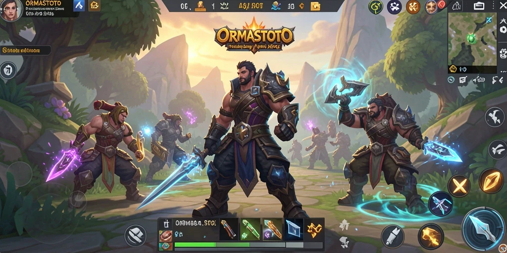 Tangkapan layar gameplay <strong>ORMASTOTO</strong> menampilkan pertarungan epic dalam dunia yang luas.
