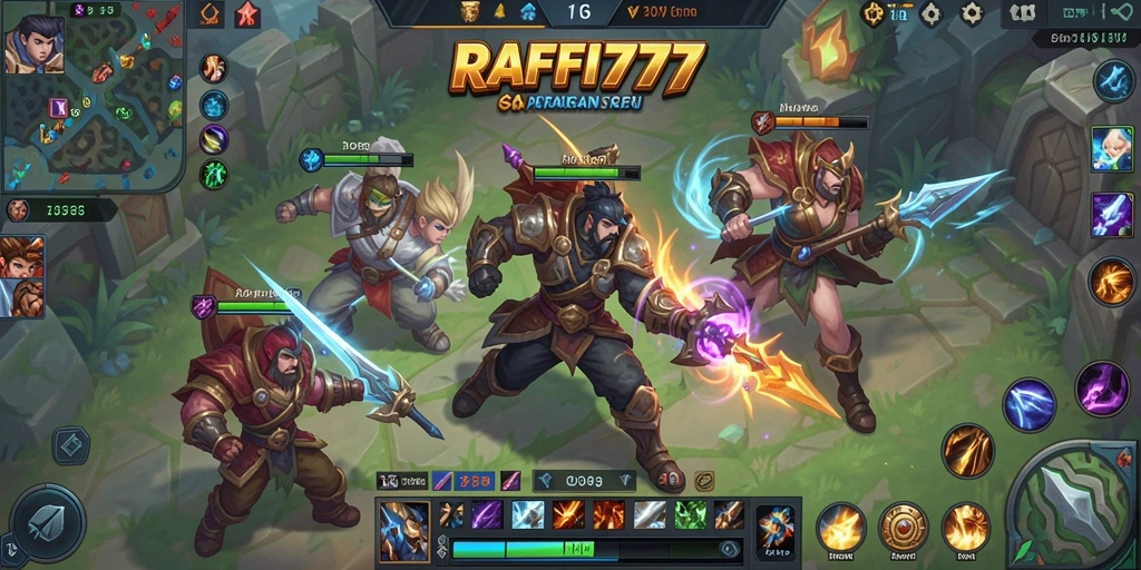 Tampilan gameplay seru dengan strategi tim dalam RAFFI777.