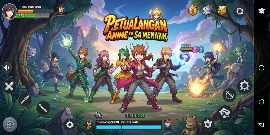 Tampilan gameplay RK88 yang penuh aksi dan berwarna dari karakter anime.