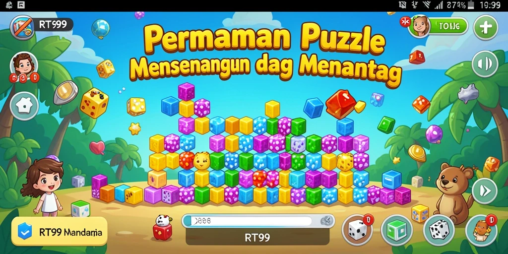 Tampilan menarik dari gameplay puzzle RT99 yang mengasyikkan.