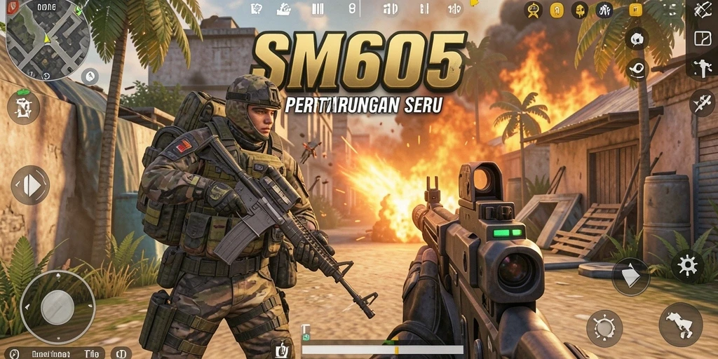 Tampilan seru gameplay SM605 dengan aksi yang mendebarkan.