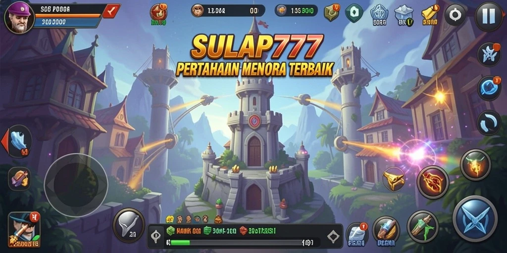 Screenshot gameplay SULAP777 menampilkan aksi Tower Defense yang mendebarkan.