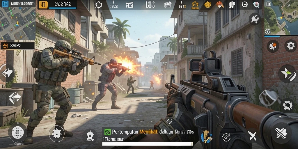Screenshot gameplay SVIP2 menampilkan aksi tembak-menembak yang mendebarkan.