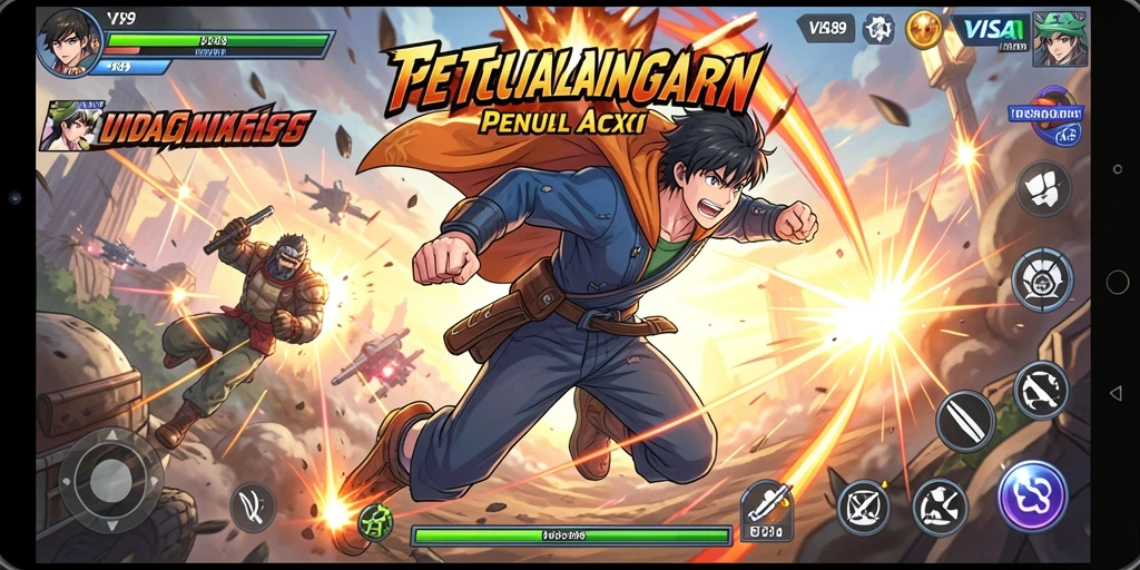 Tampilan gameplay <strong>VISA89</strong> dengan aksi karakter anime yang seru.